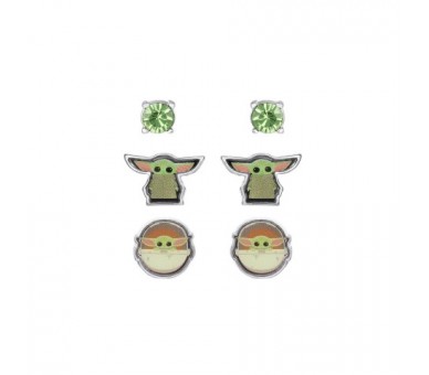 Set 3 Pares De Pendientes Baby Yoda Star Wars