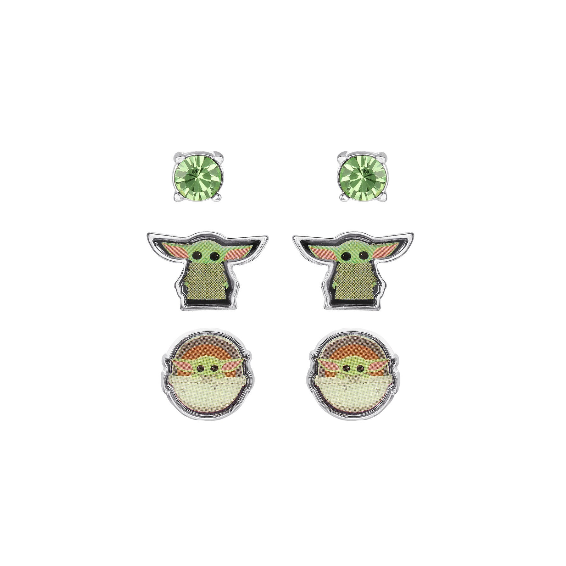 Set 3 Pares De Pendientes Baby Yoda Star Wars