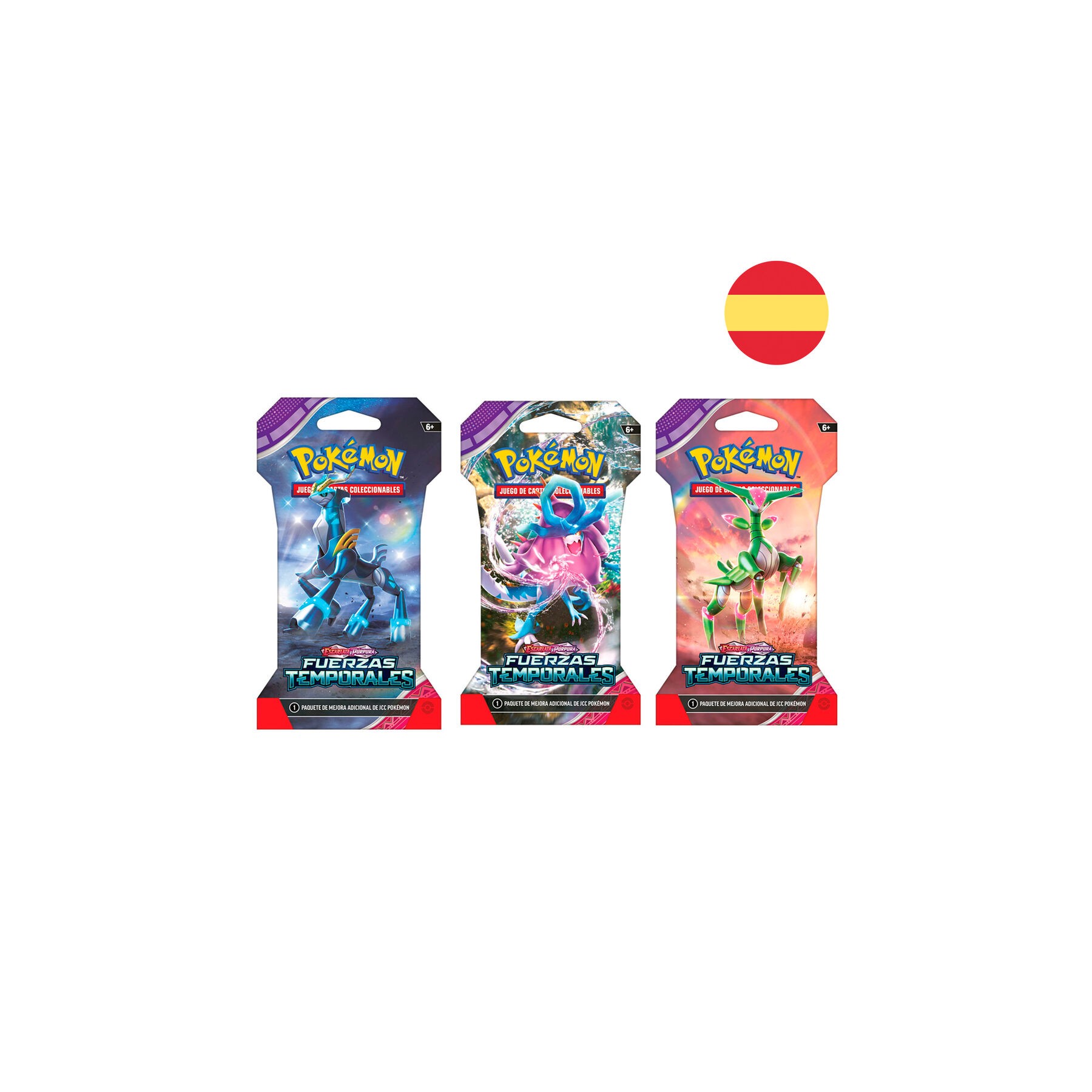 Sobre juego cartas coleccionables Fuerzas Temporales Escarlata y Purpura Pokemon español surtido