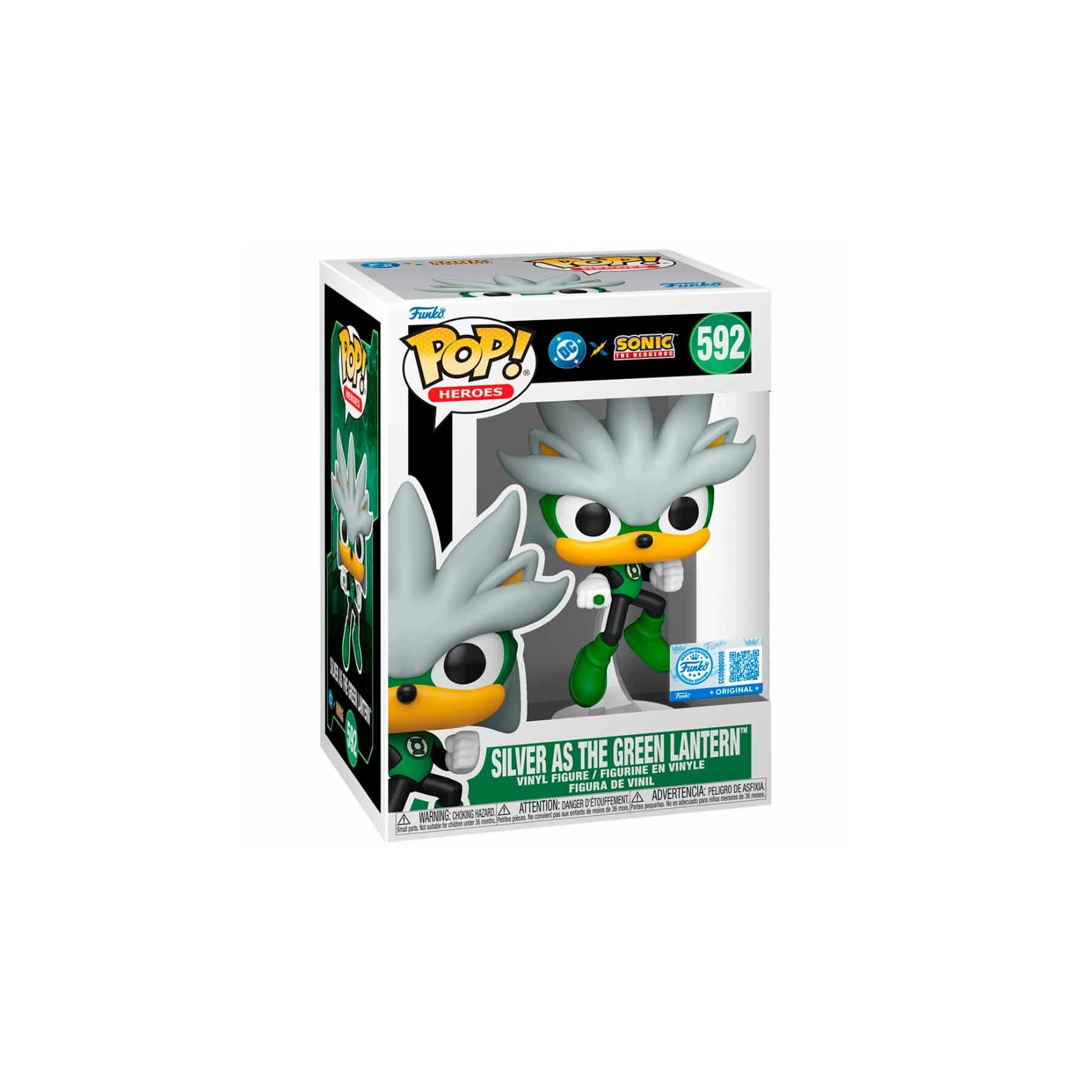 Figura POP Sonic The Hedgehog DC Comics Silver As the Green Lantern Exclusive