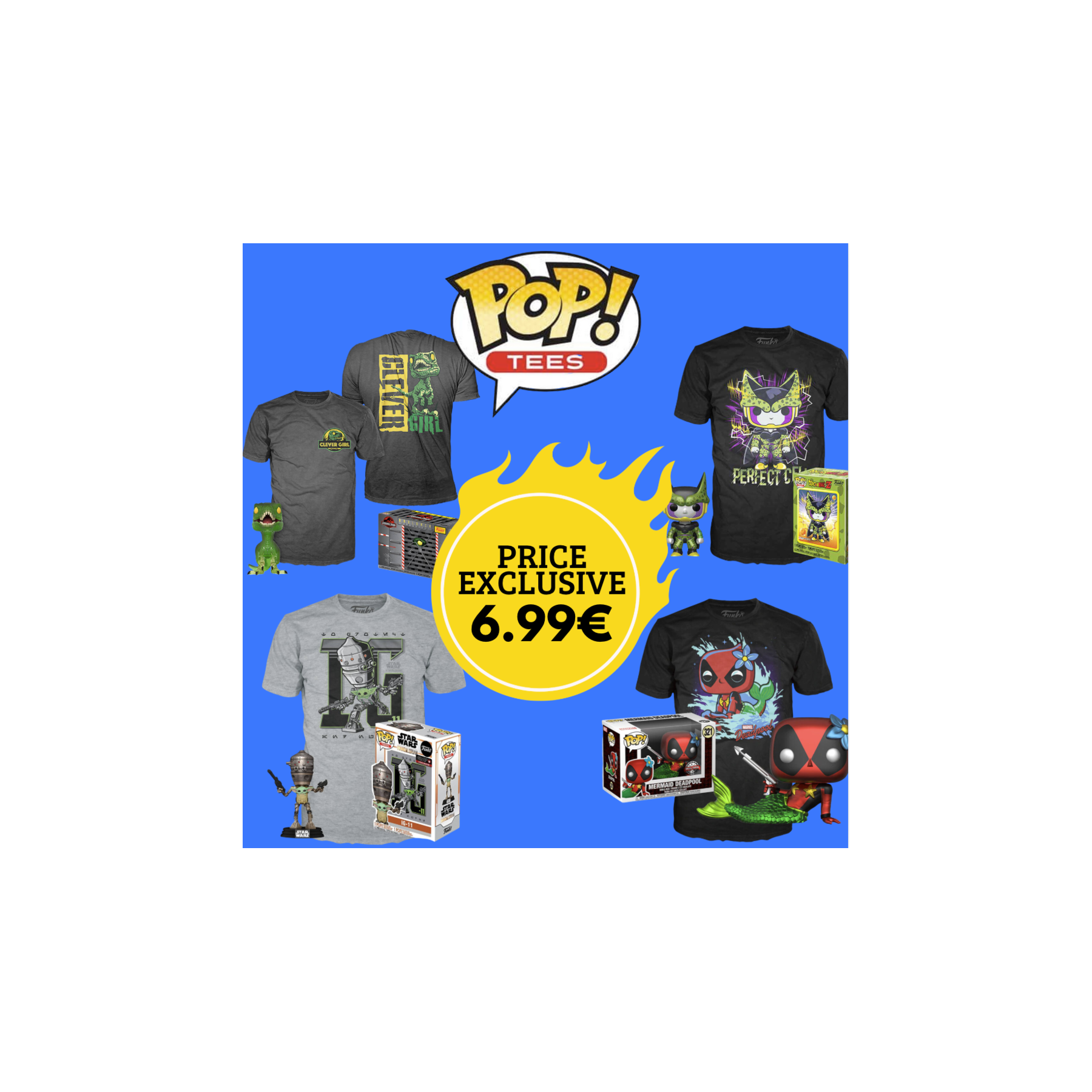 Pack oferta Funko figura POP + camiseta POP&Tee