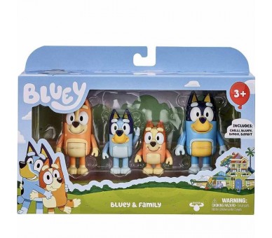 Blister 4 figuras Familia Bluey