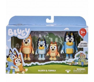 Blister 4 figuras Familia Bluey