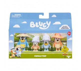Blister 4 figuras Familia Viaje Bluey