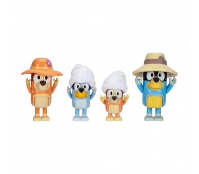 Blister 4 figuras Familia Viaje Bluey