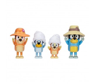 Blister 4 figuras Familia Viaje Bluey