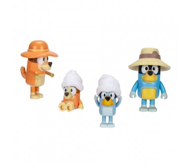 Blister 4 figuras Familia Viaje Bluey