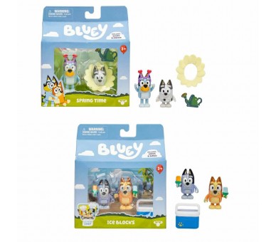 Blister 2 figuras Lets Play Chet Bluey surtido