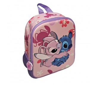 Mochila 3D Angel & Stitch Disney 29cm