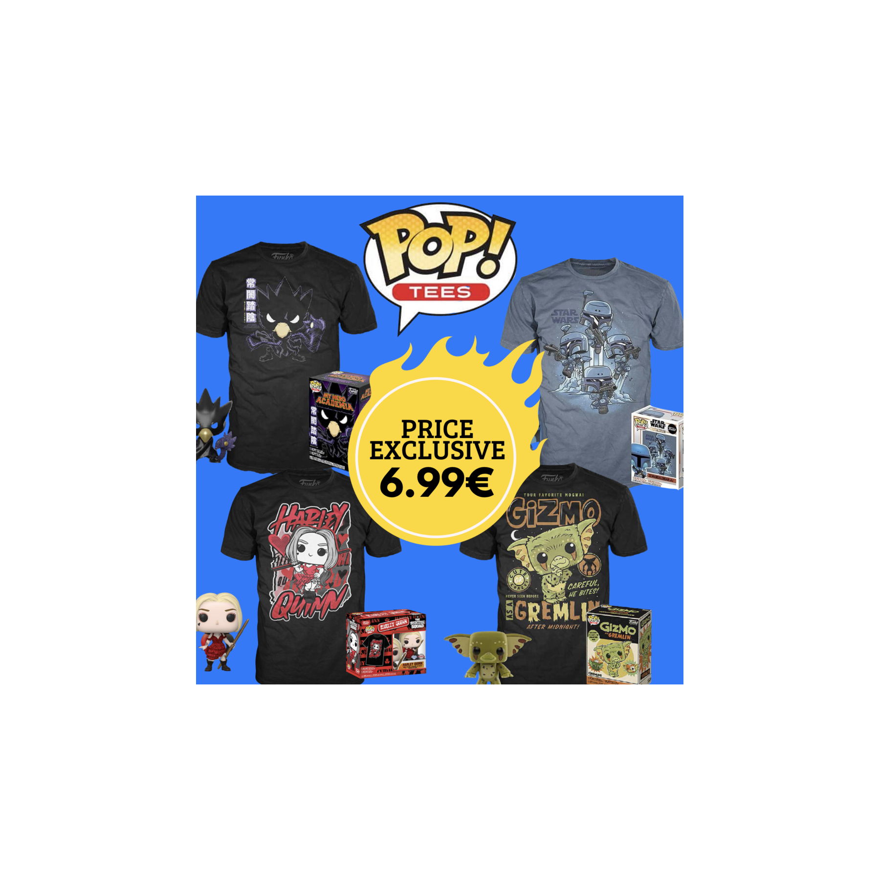 Pack oferta Funko figura POP + camiseta POP&Tee