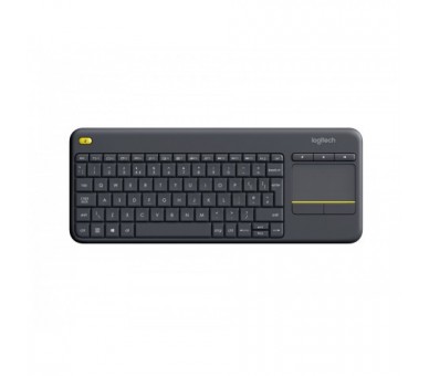 Teclado Logitech K400 Plus Touchpad Ingles Inalambrico Negro