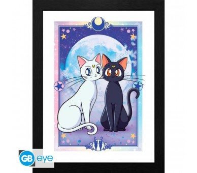 Sailor Moon Framed Print: Luna & Artemis 30x40
