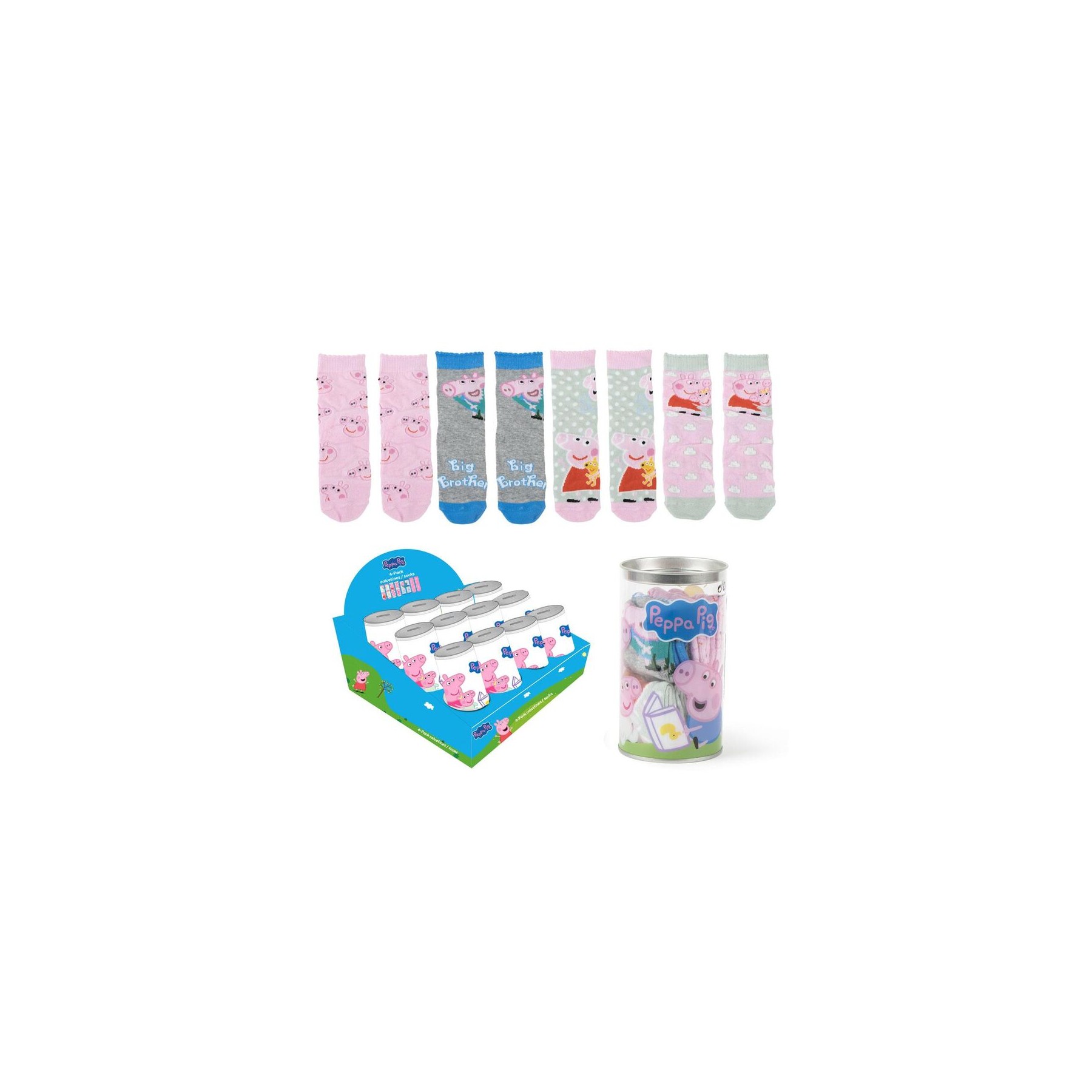 Hucha 4 pares calcetines Peppa Pig