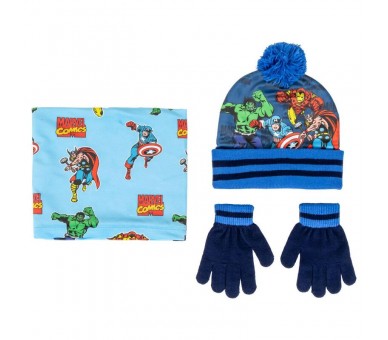 Conjunto gorro guantes braga cuello Los Vengadores Avengers Marvel