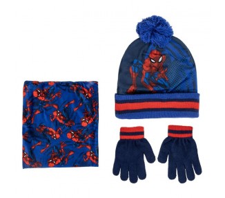 Conjunto gorro guantes braga cuello Spiderman Marvel