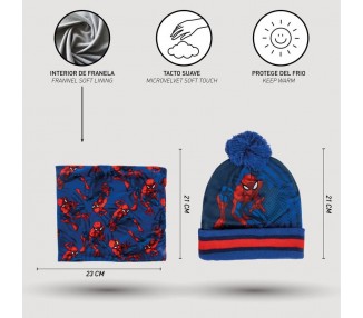 Conjunto gorro guantes braga cuello Spiderman Marvel