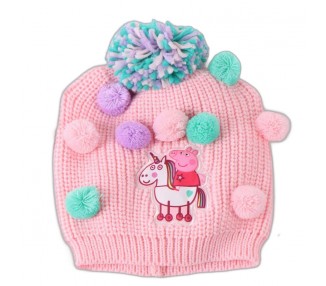 Conjunto gorro guantes braga cuello Peppa Pig