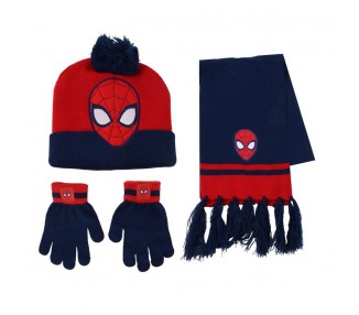 Conjunto gorro guantes braga cuello Spiderman Marvel