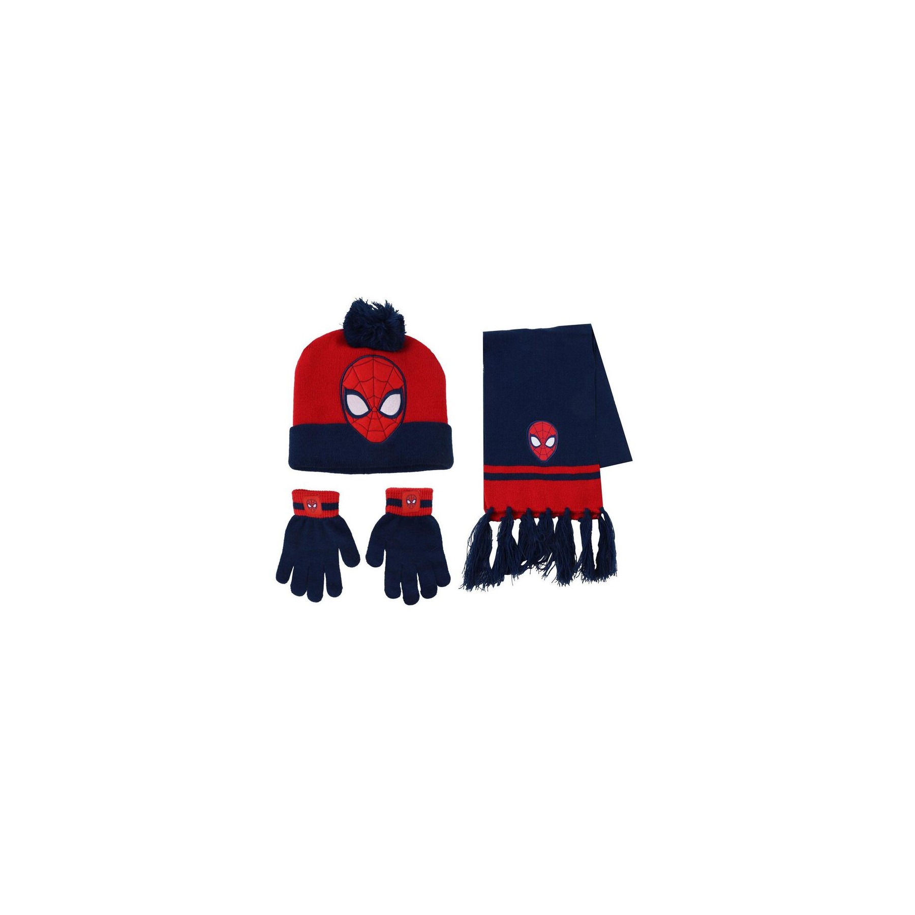 Conjunto gorro guantes braga cuello Spiderman Marvel