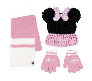 Conjunto gorro guantes braga cuello Minnie Disney