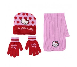 Conjunto gorro guantes braga cuello Hello Kitty