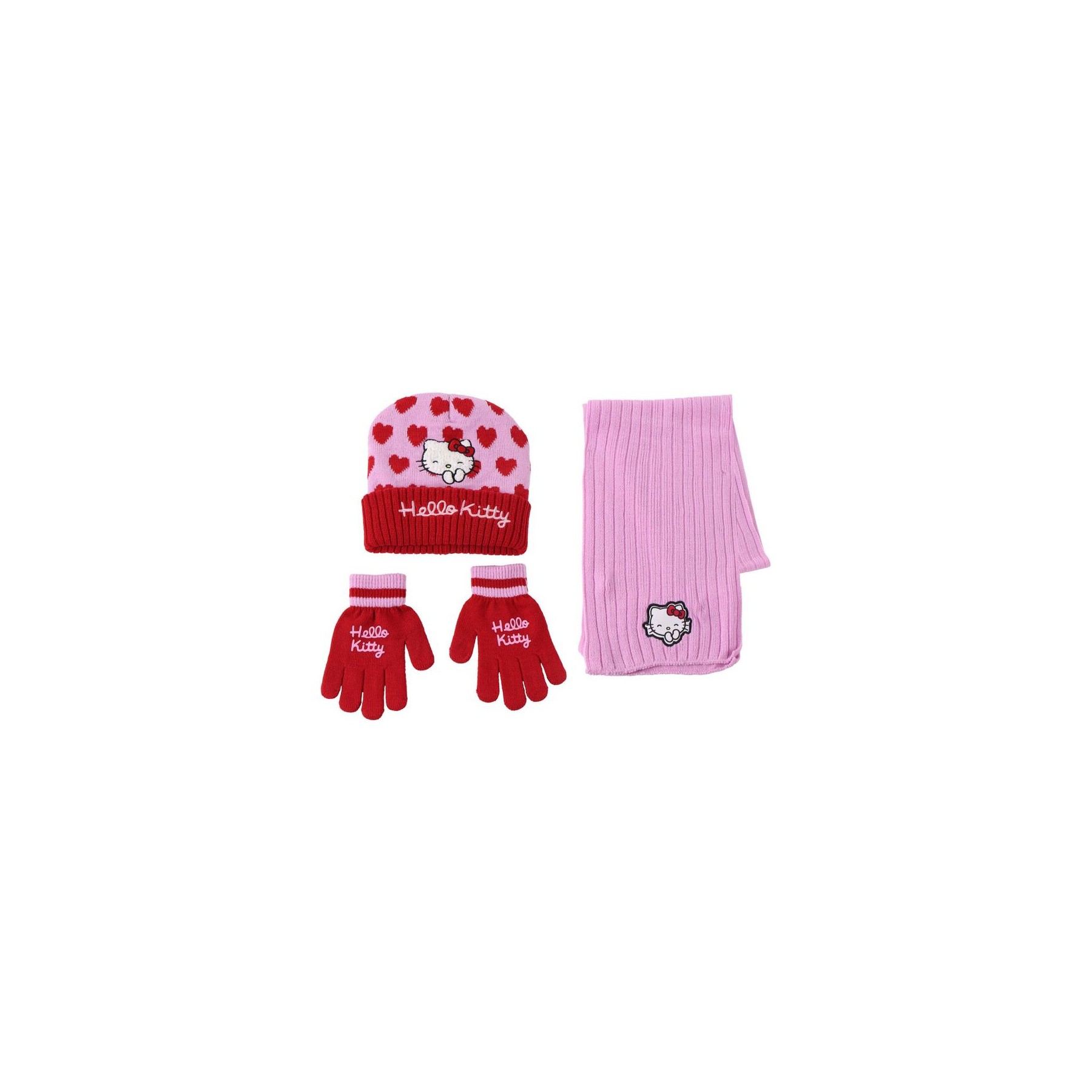 Conjunto gorro guantes braga cuello Hello Kitty