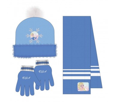 Conjunto gorro guantes braga cuello Frozen Disney