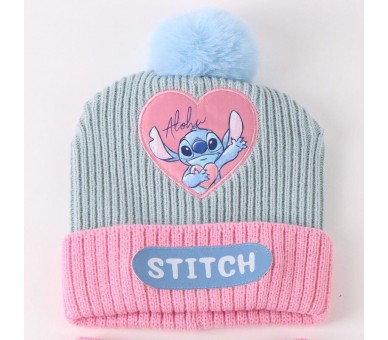 Conjunto gorro guantes braga cuello Stitch Disney