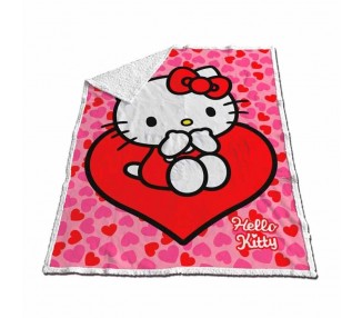 Manta coralina sherpa Hello Kitty 120x150cm