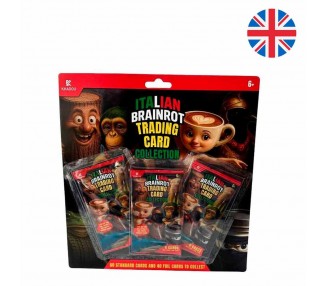 Blister 3 sobres cartas coleccionables Brainrot ingles
