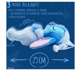 Peluche Stitch Dormilon Disney 31cm sonido