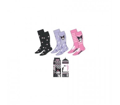 Set 3 Calcetines Kuromi Hello Kitty Adulto