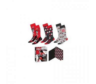 Set 3 Calcetines Harley Quinn Dc Comics Adulto