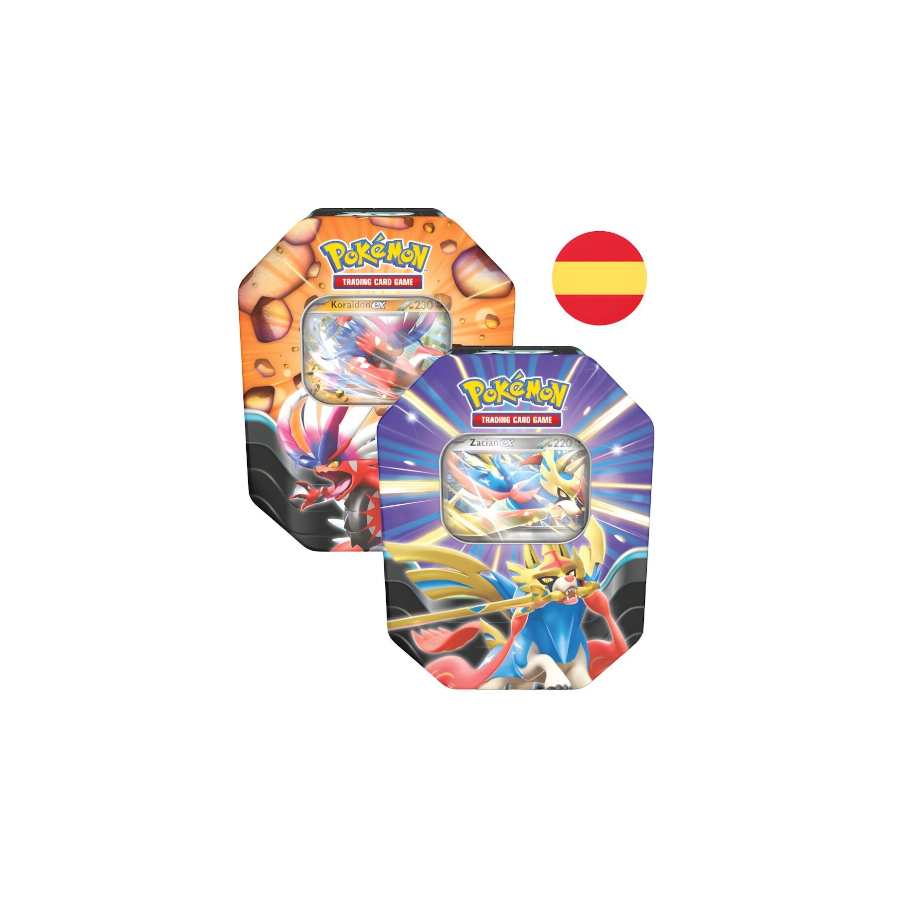Lata cartas Paldea Zacian ex Koraidon ex Pokemon español