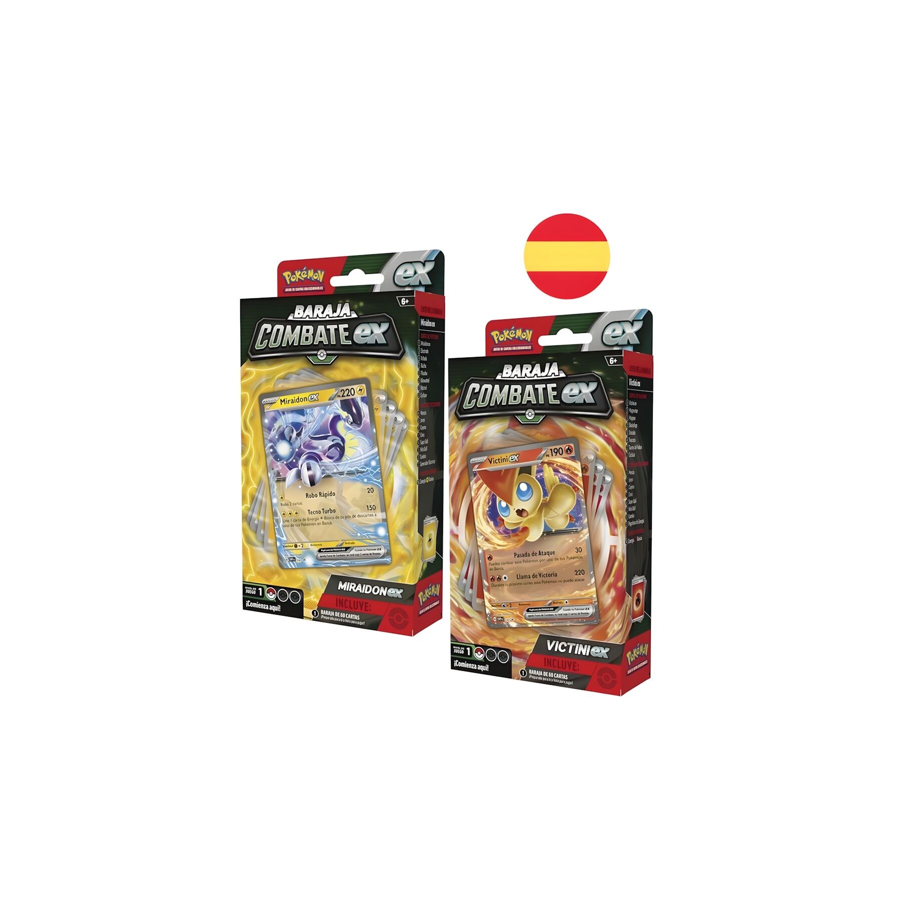 Baraja cartas Battle Deck Pokemon Victini ex Miraidon ex español