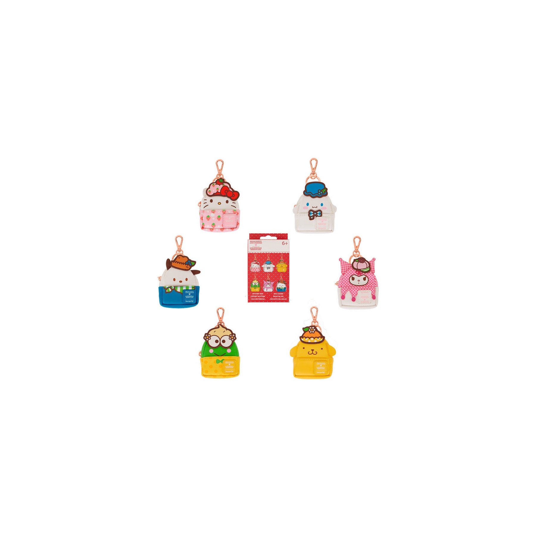 Llavero mini mochila Mystery hortcake Scented Hello Kitty & Friends x Strawberry Loungefly surtido