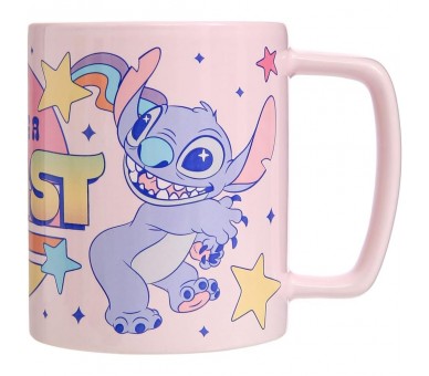 Taza funda de peluche Angel & Stitch Disney 440ml