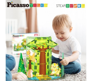 Bloques magneticos Safari + 8 figuras