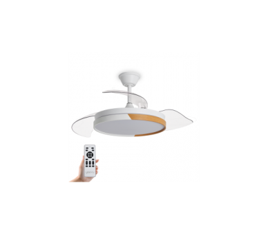 Yoevu - Nature White Ventilador De Techo Con Luz Led Motor D