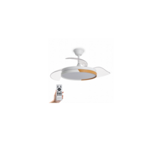 Yoevu - Nature White Ventilador De Techo Con Luz Led Motor D