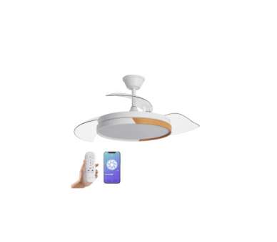 Yoevu - Nature White Wifi Ventilador De Techo Con Luz Led Mo