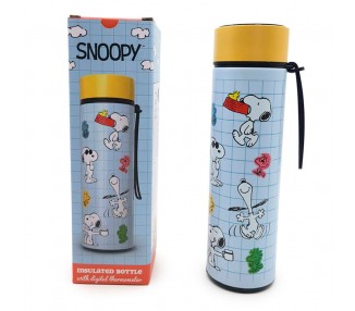 Botella acero inoxidable termo Snoopy & Woodstock Snoopy termometro 450ml