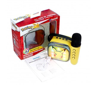 Altavoz y Micro Karaoke LED Pikachu Pokemon