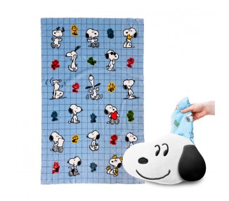 Almohada y manta de viaje 2 en 1 Snoopy & Woodstock Snoopy
