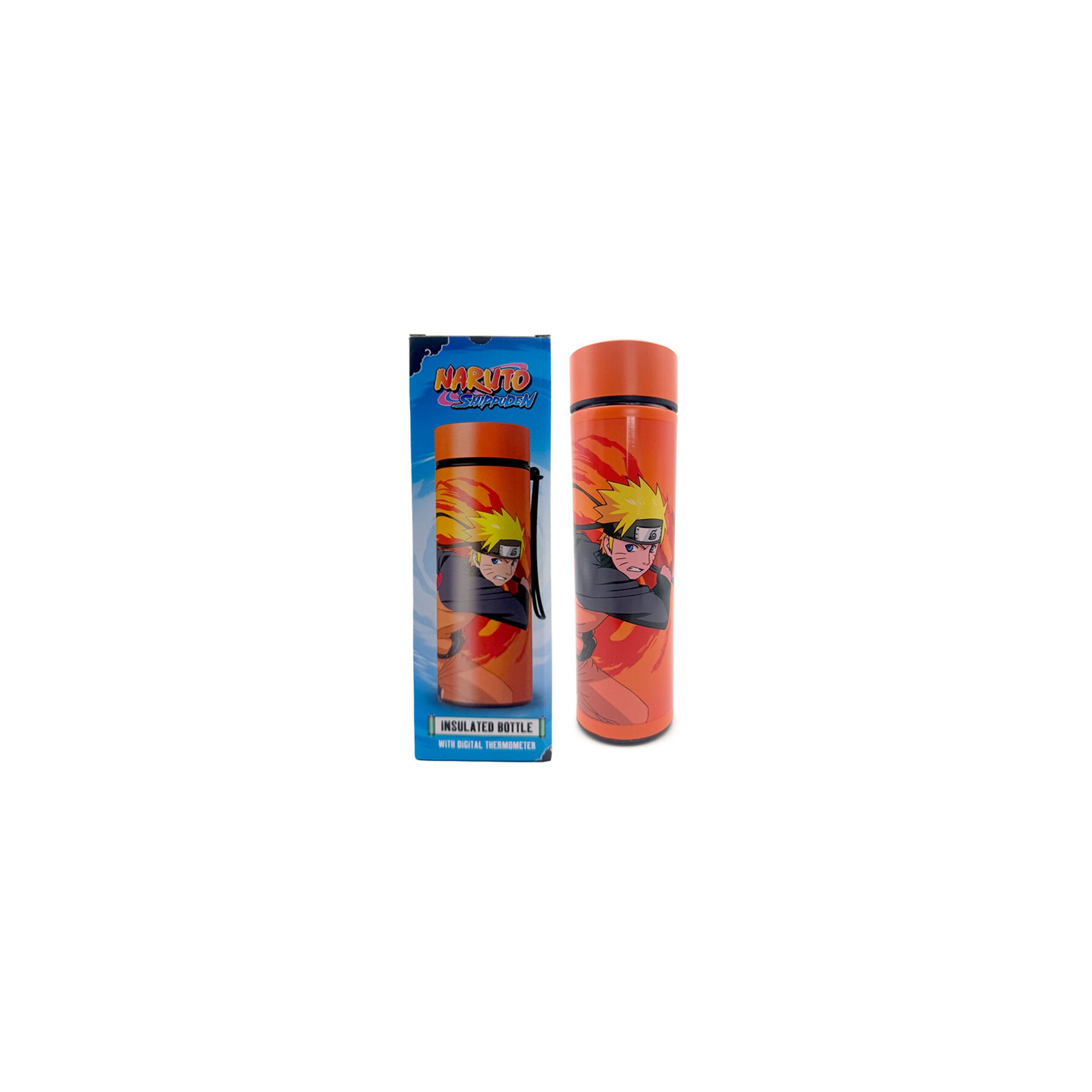 Botella acero inoxidable termo Naruto Shippuden termometro 450ml