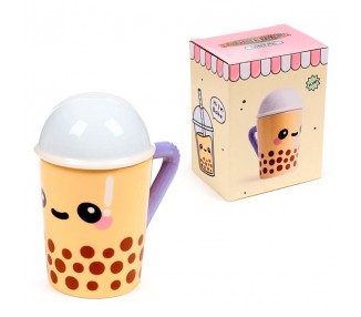 Taza con tapa te con Burbujas Foodiemals Boba 300ml