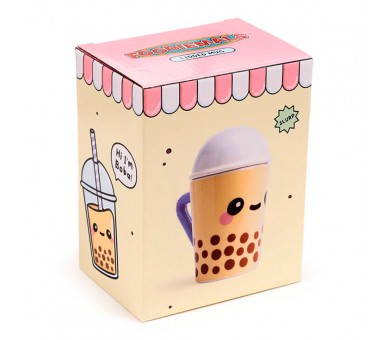 Taza con tapa te con Burbujas Foodiemals Boba 300ml
