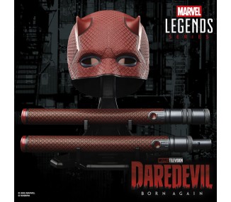 Replica Mascara + Baston de combate Born Again Daredevil Marvel Legends Series
