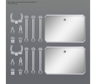 Base Exhibicion Action Base 6 Transparente con Pegatinas Espejo