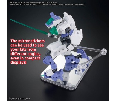 Base Exhibicion Action Base 6 Transparente con Pegatinas Espejo